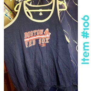 4x Red Sox Racerback Tank Navy Grey trim